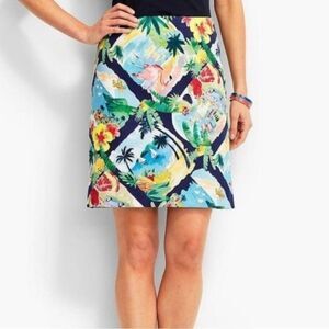 TALBOTS Women’s 6 Skirt Vacation Travel Tropical Hawaiian Beach Colorful Mini